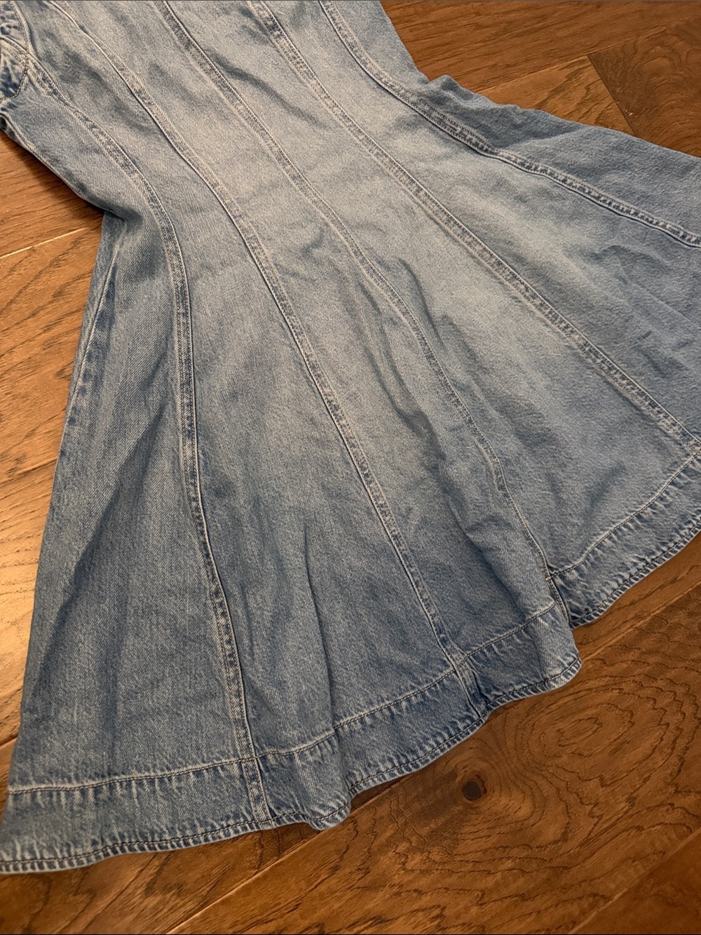Madewell Circle Mini Dress in Airy Denim — Fit & Flare Blue XS - Picture 6 of 10
